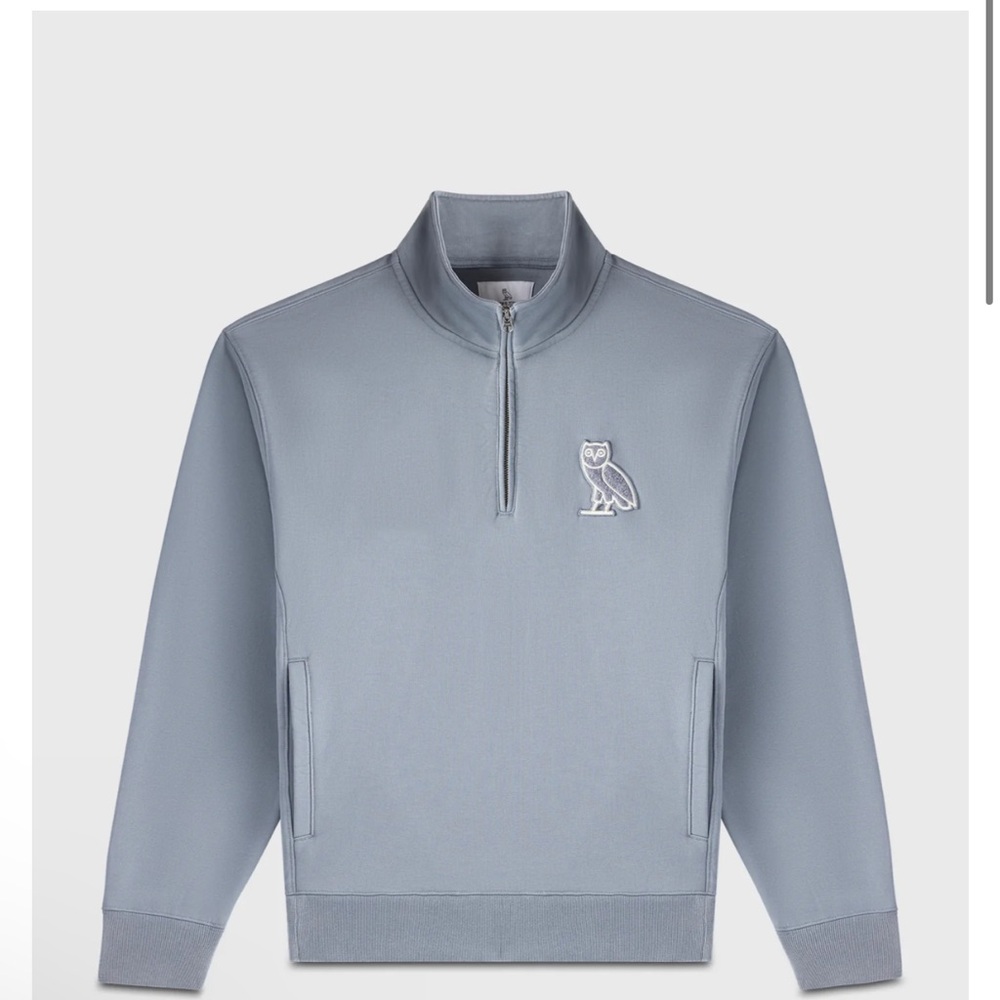 OVO Mini OG Mock Neck Mauve Quarter-Zip Sweatshirt